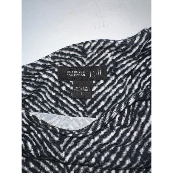 J. Jill Wearever Collection Women’s Stretch Top Tunic Pullover Black White Sz S - Picture 5 of 7